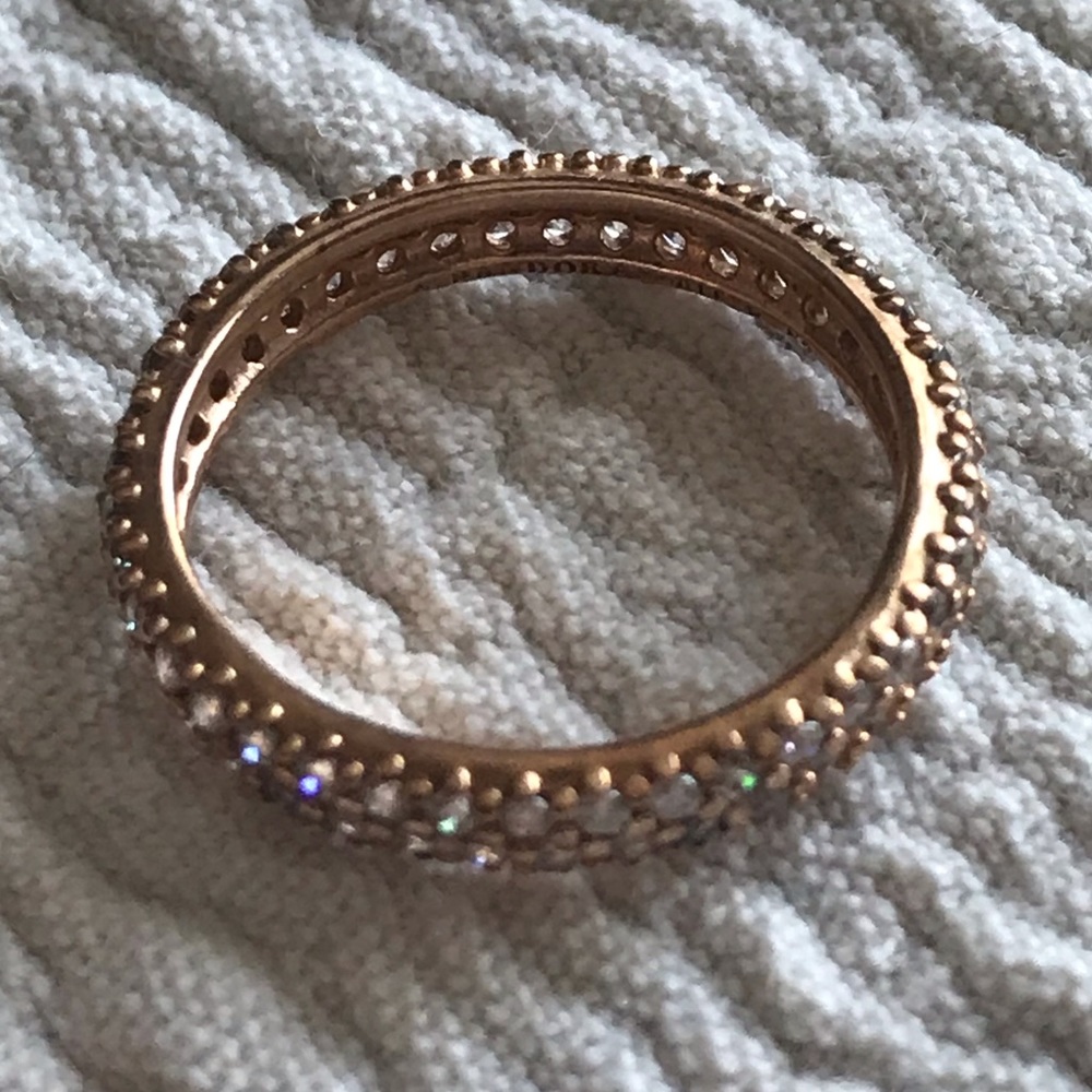 Pandora elegant pave band ring in rose gold